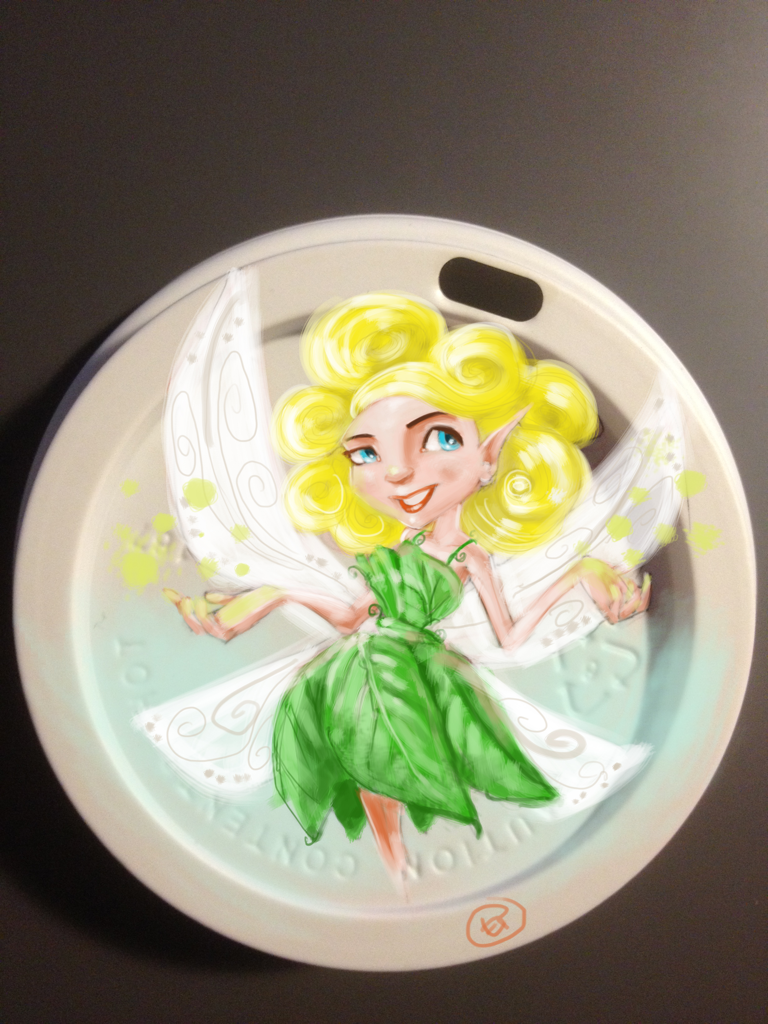 A Fairy on my Starbucks Lid