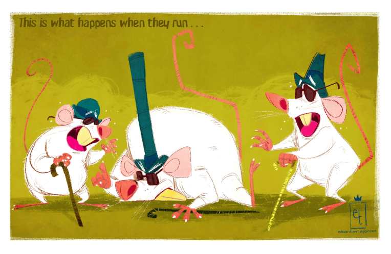 What Happens When the Three Blind Mice Run?